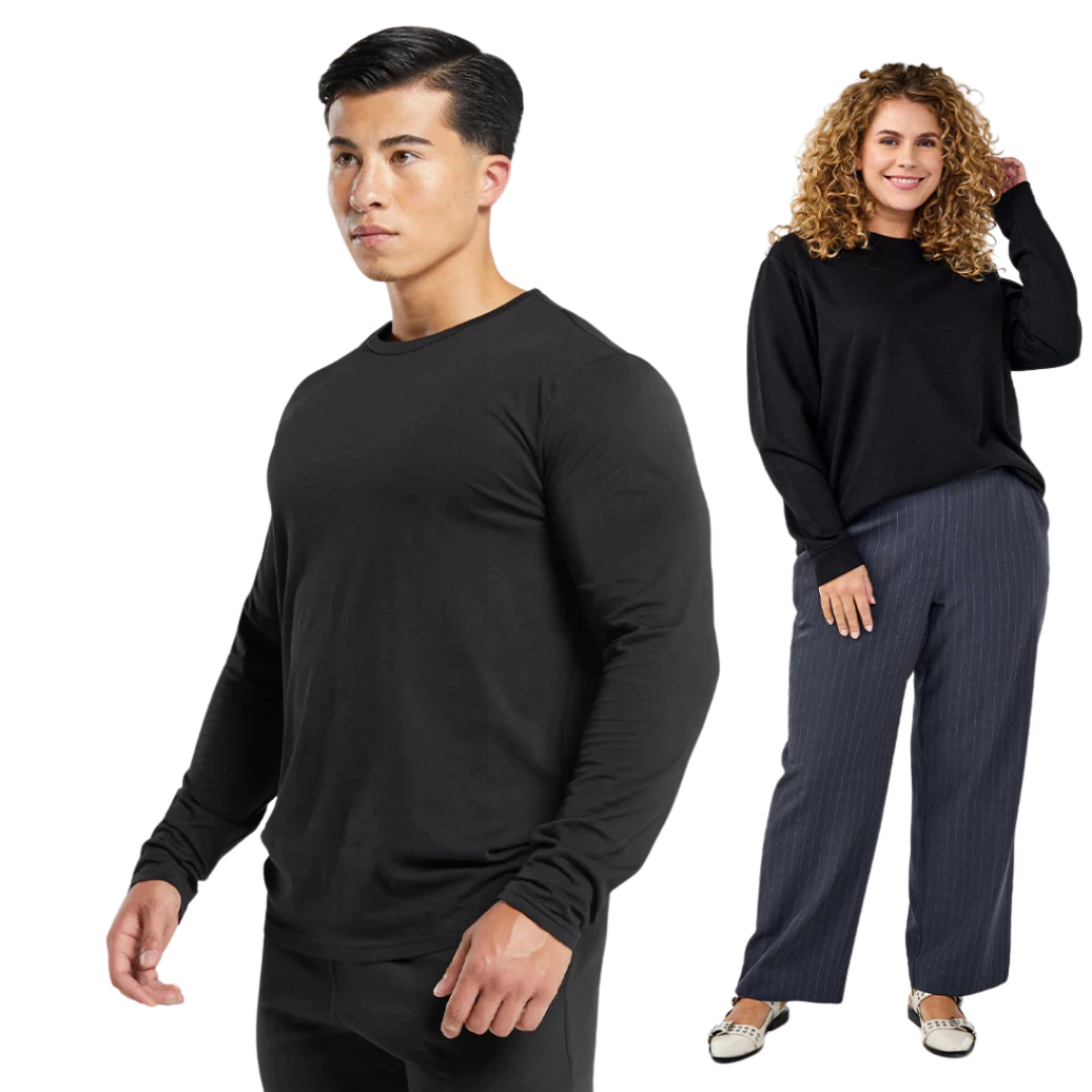 OFFIKA Plus Size Classic Long Sleeves Plain Sweater for Men & Women