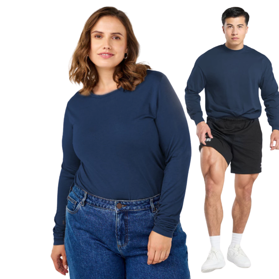 OFFIKA Plus Size Classic Long Sleeves Plain Sweater for Men & Women