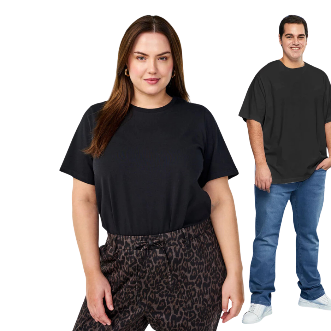 OFFIKA Plus Size Classic T-Shirt 100% Cotton Basic Plain Tops for Men & Women