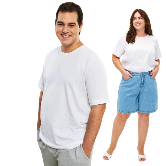 OFFIKA Plus Size Classic T-Shirt 100% Cotton Basic Plain Tops for Men & Women