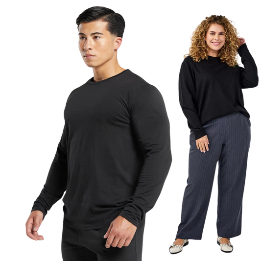 OFFIKA Plus Size Classic Long Sleeves Plain Sweater for Men & Women