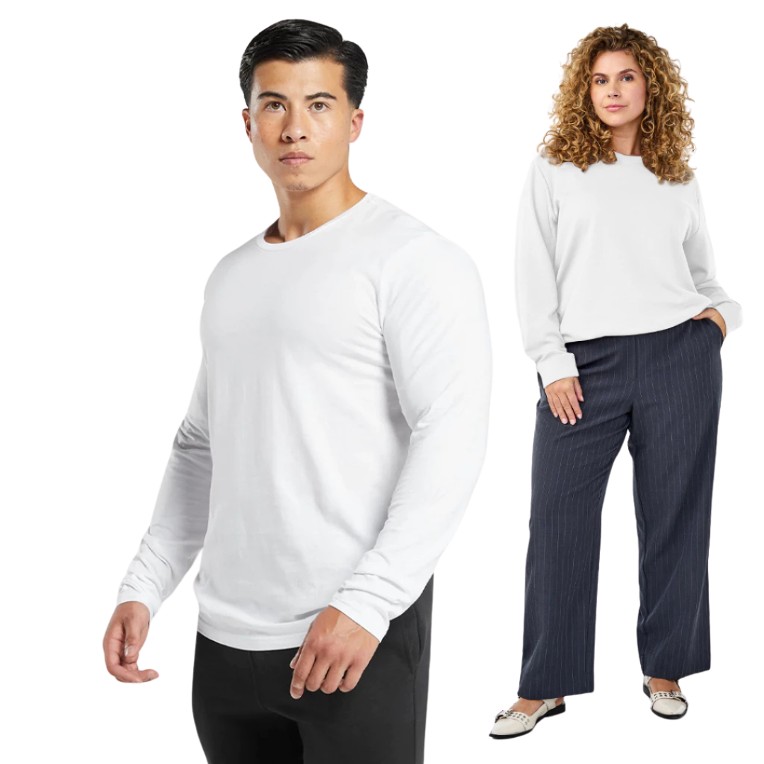 OFFIKA Plus Size Classic Long Sleeves Plain Sweater for Men & Women